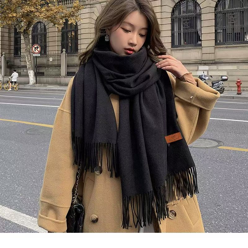 渠道L家顶版 带芯片 秋冬男女围脖毛绒围巾披肩