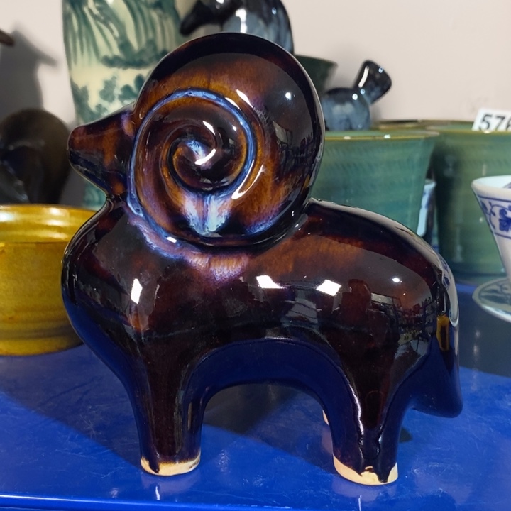 瓷片七厂窑变山羊高度13厘米