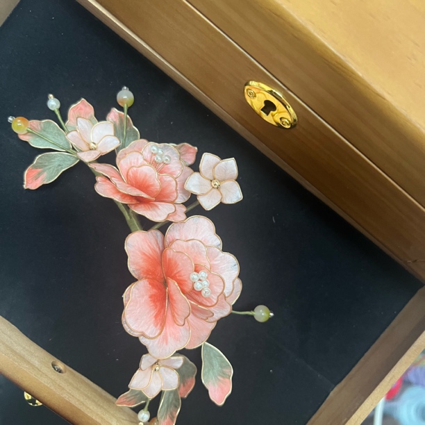 春亦归古风发饰绒花发簪 手工制作默认微瑕