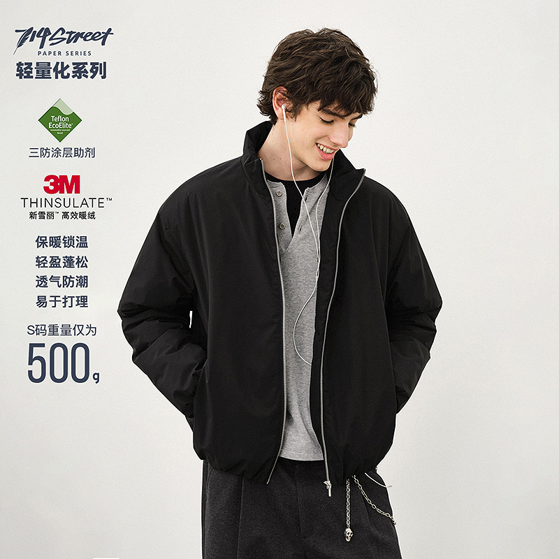 714street 3M新雪丽暖绒夹克男秋冬新款轻量三防高蓬棉服521722