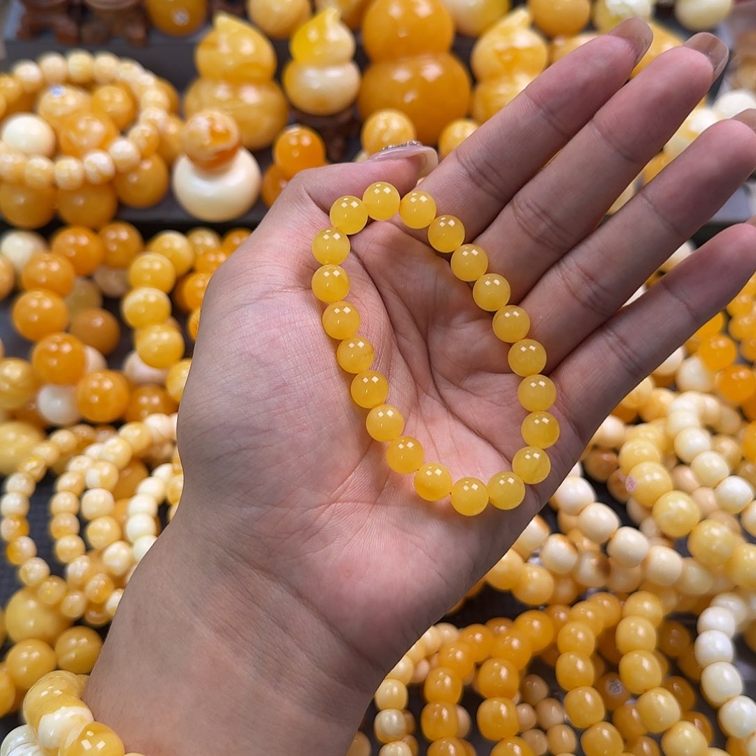 蜜蜡未镶嵌珠宝奇石同料9mm