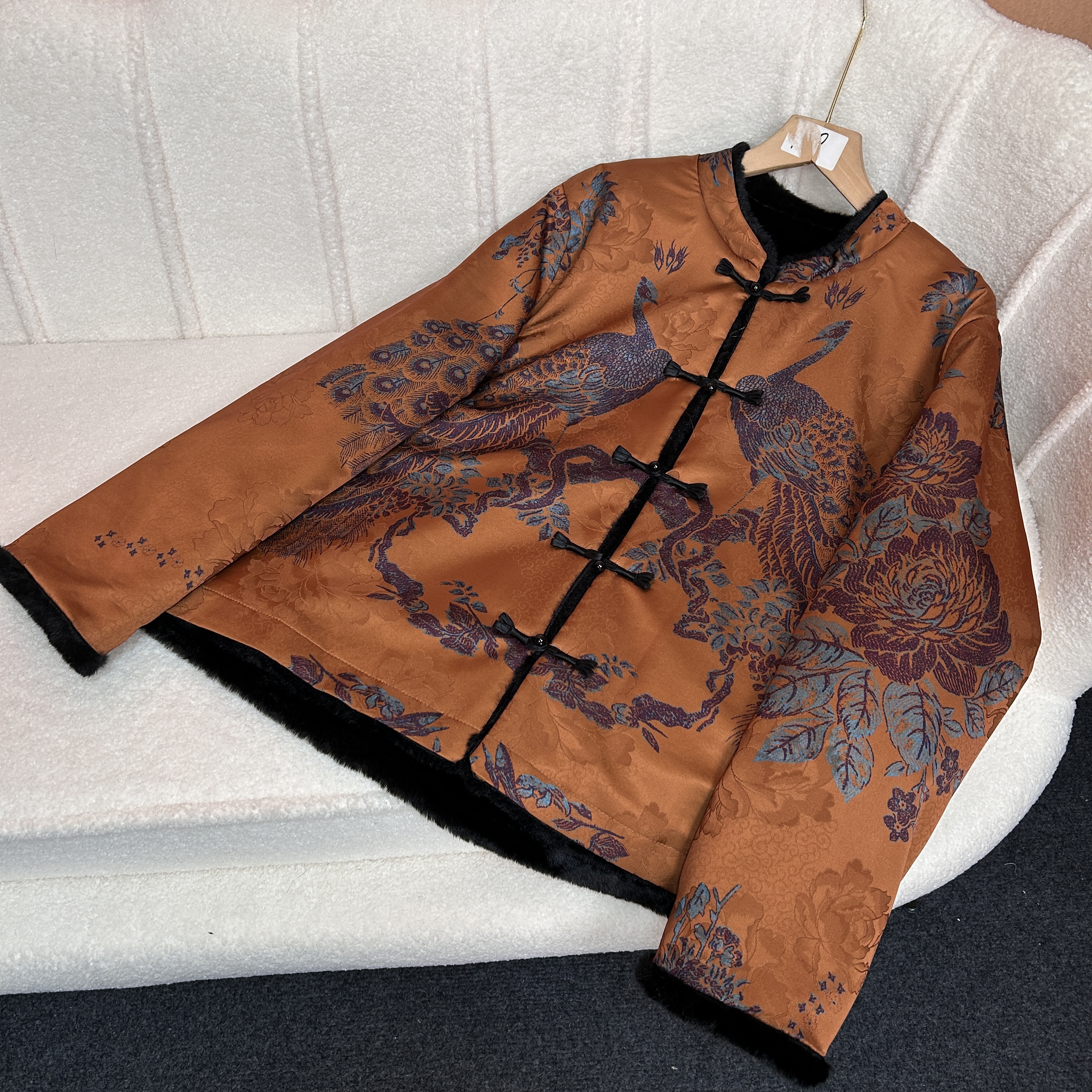 【凤枝】国风轻奢长袖棉服秋冬新款棉袄休闲百搭棉衣