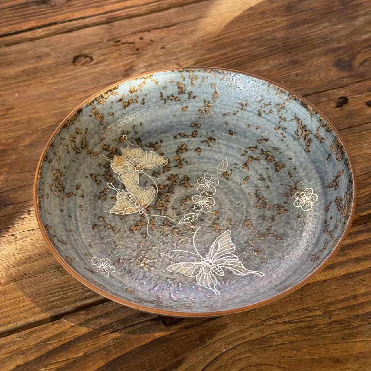 【老黑】高古青花蝴蝶壶承（山004）