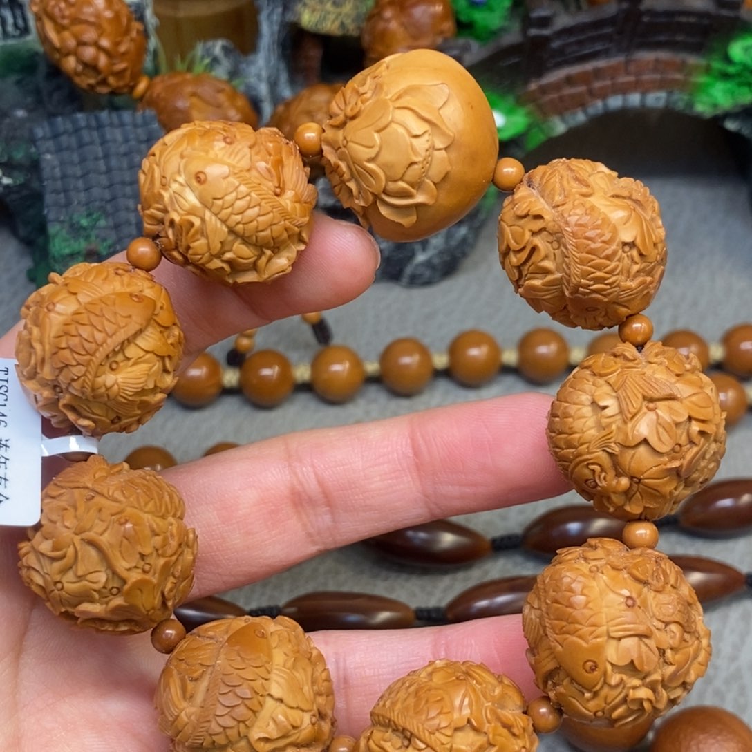 橄榄核手串/手链连连有鱼