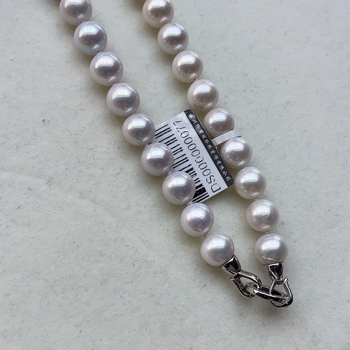 淡水珍珠颈饰银S925镶嵌卡9➕高品极光白炫彩