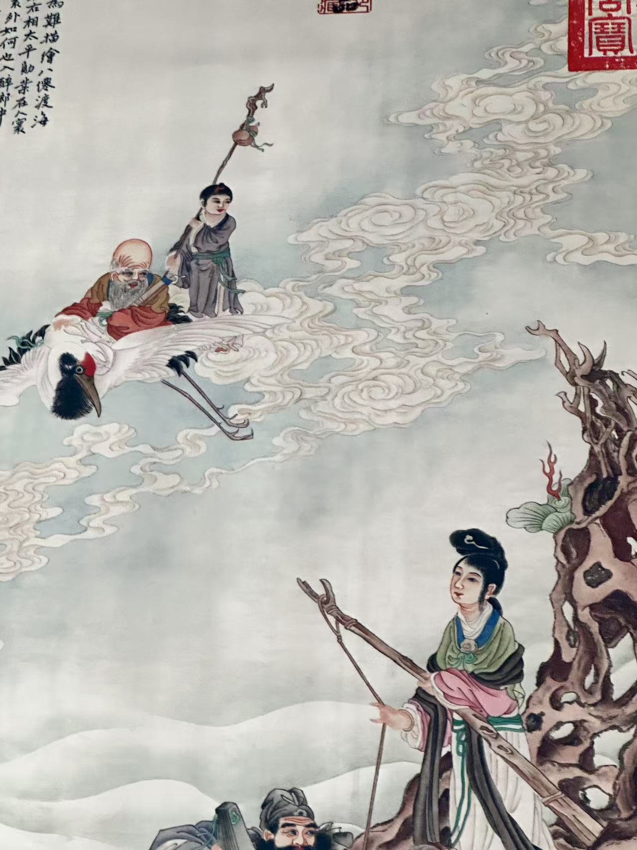 【仲奇】 八仙过海竖板中堂画