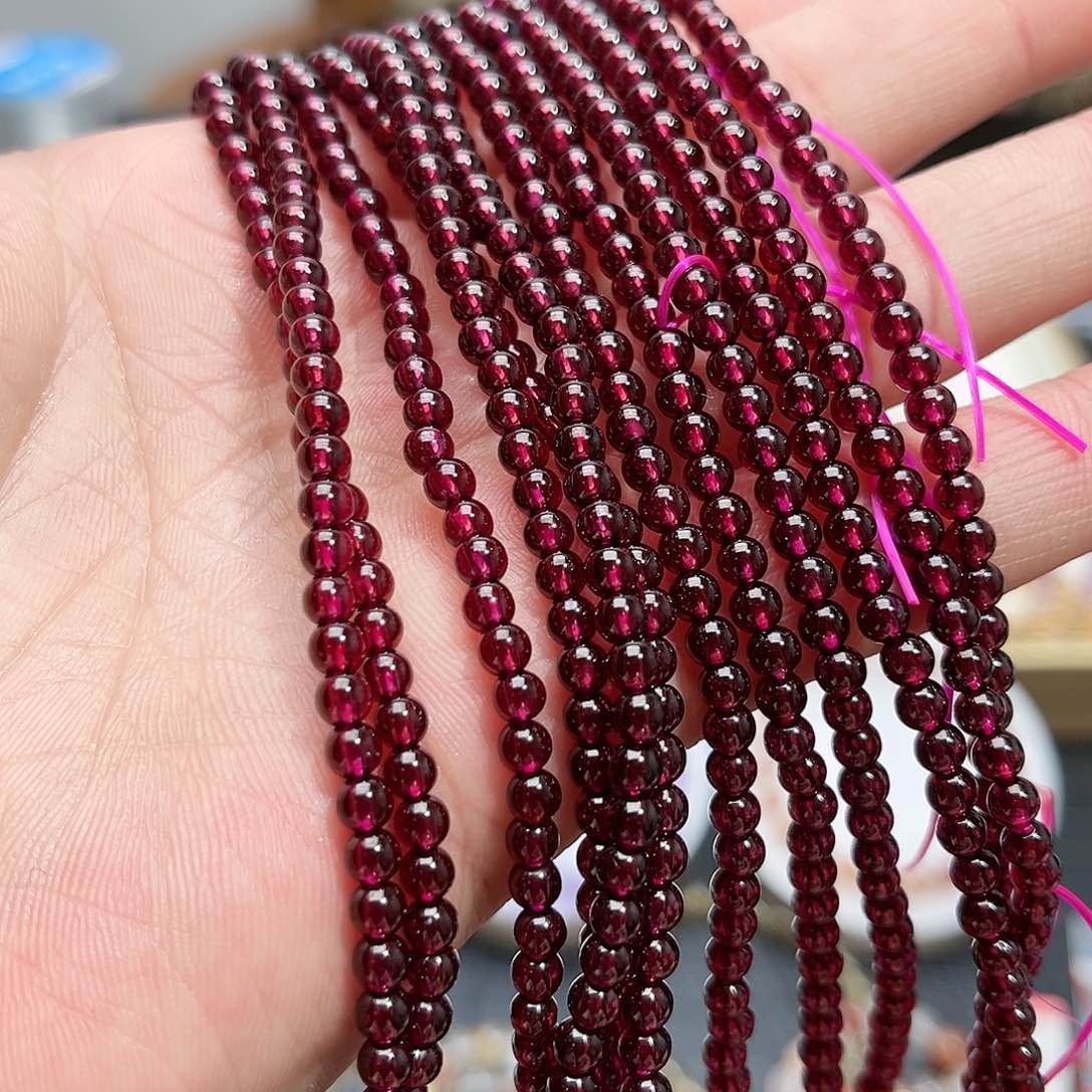 水晶手链未镶嵌酒红石榴石