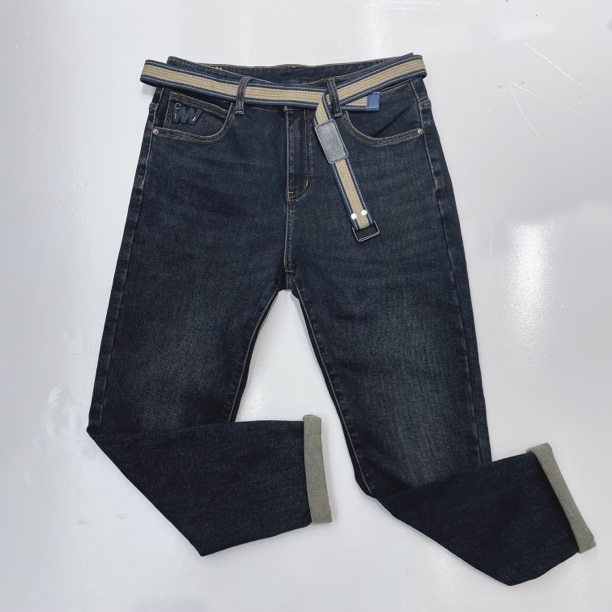 6758男士新款加厚底抓毛蓝色牛仔裤秋冬新款中腰锥形裤弹力百搭