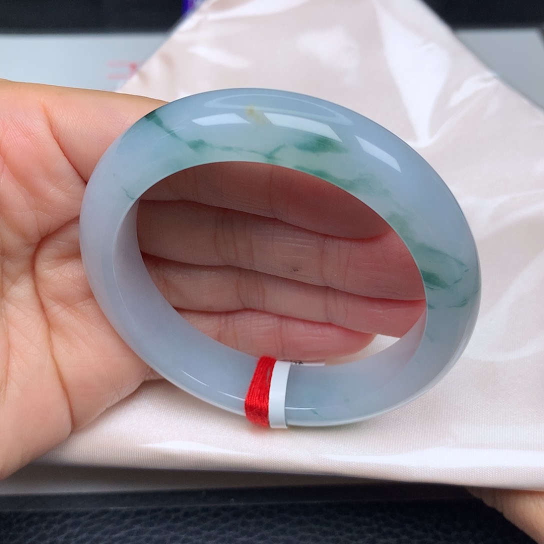 未镶嵌手镯翡翠冰胶飘花新品11