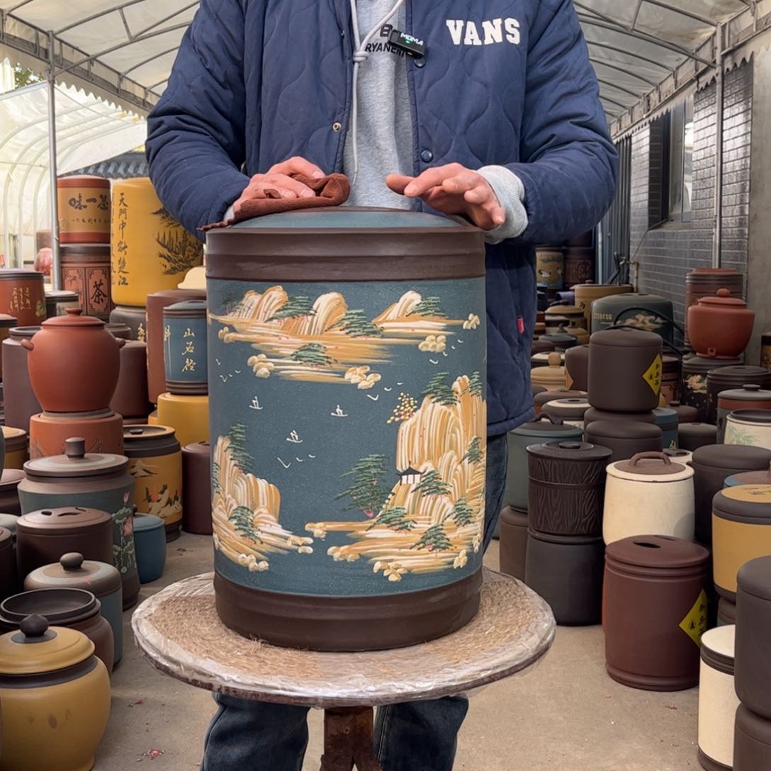 紫砂茶叶罐23 饼茶叶罐