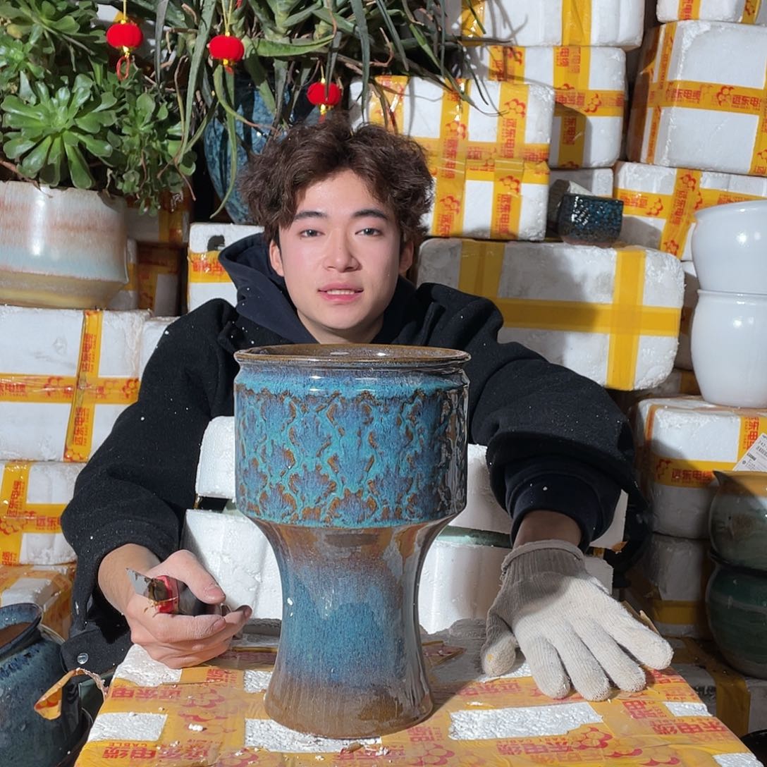 无铅玻璃宜兴紫砂花盆