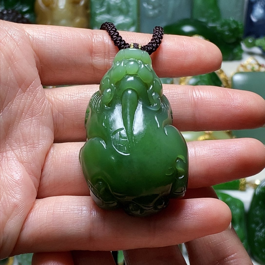 和田玉（碧玉）貔貅颈饰未镶嵌