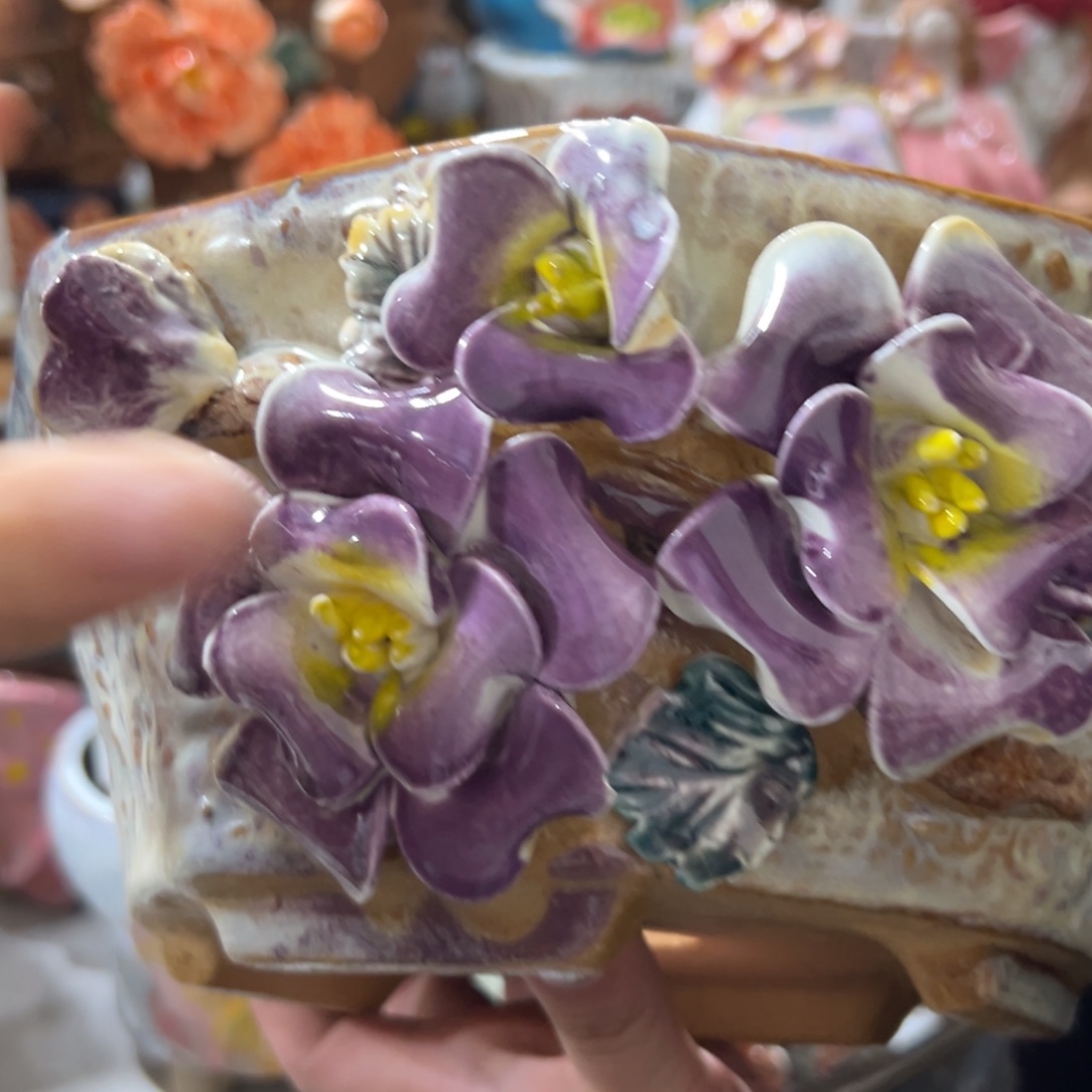 瑕疵939 满20米秒退拉黑多肉花盆