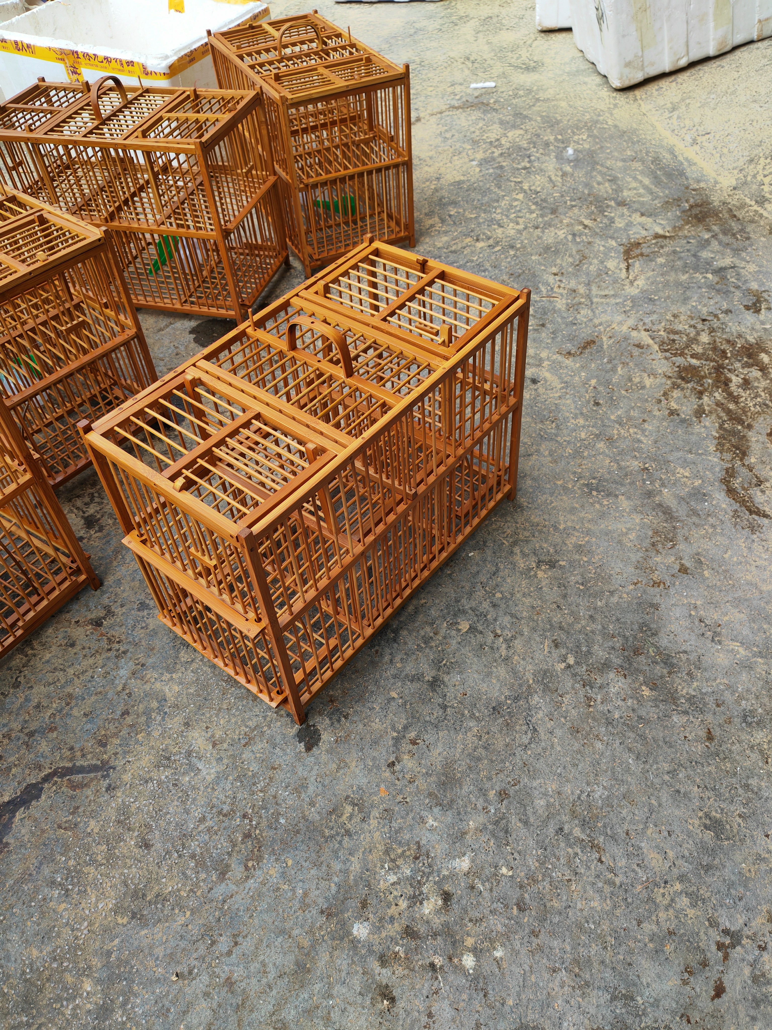 老楠竹制作工艺笼画眉鸟四机关踏笼