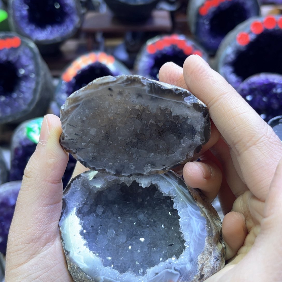 玛瑙/玉髓摆件合金紫水晶