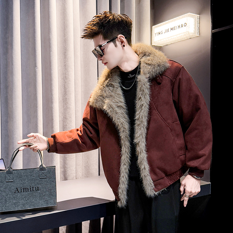 设计感座山雕棉衣男士冬季加厚保暖棉服2025新款潮流时尚百搭外套