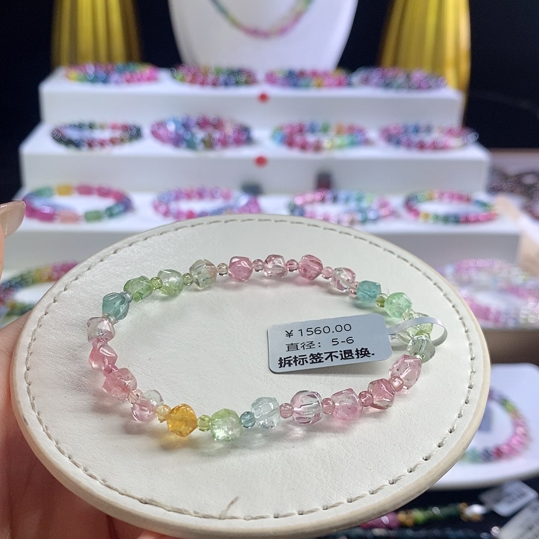 未镶嵌手链碧玺砖石切
