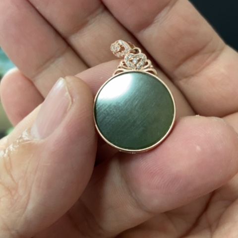 和田玉颈饰银S925镶嵌