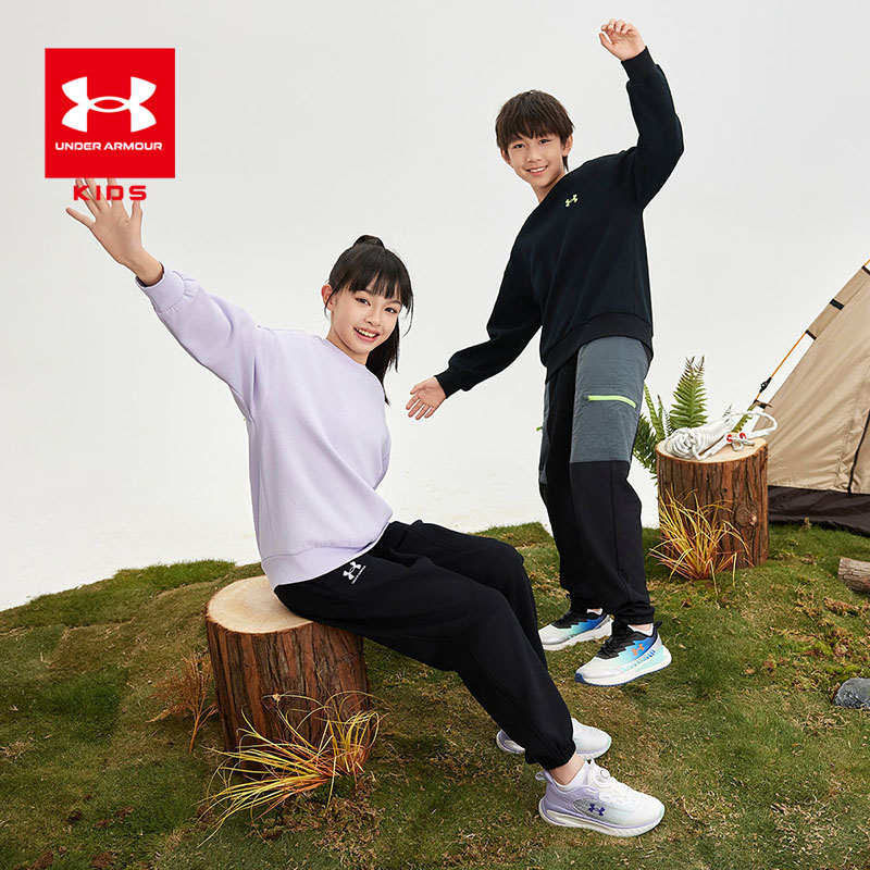 安德玛儿童长袖运动卫衣宽松休闲圆领卫衣243103380DB