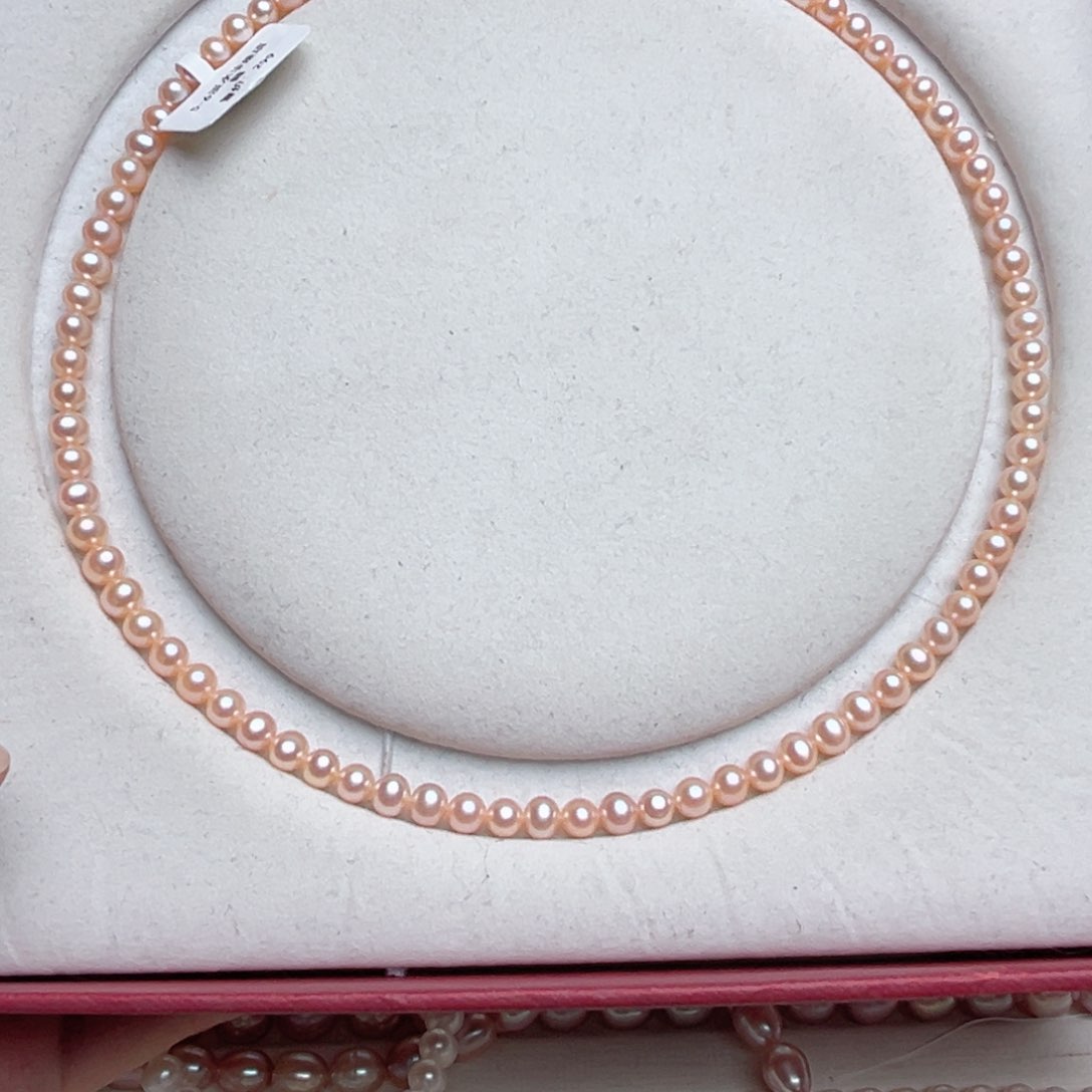 淡水珍珠银S925镶嵌颈饰咕**噜5-6mm中国红