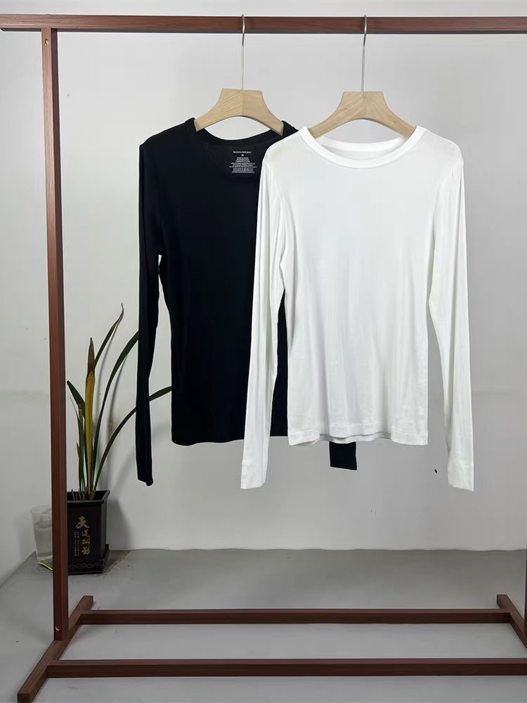 2025年春秋新款外贸高品质螺纹棉打底衫
