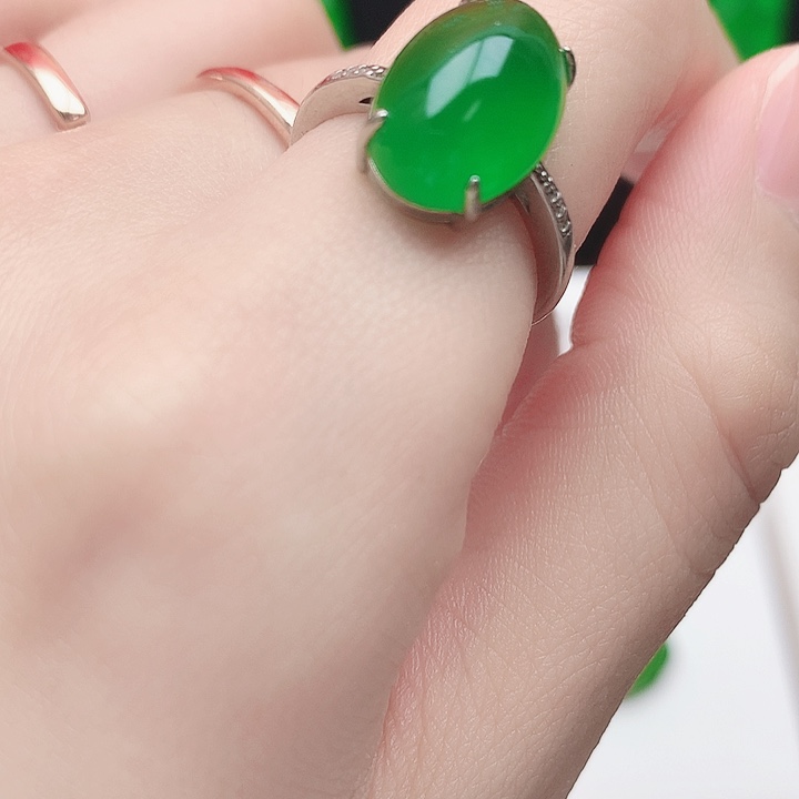 玛瑙/玉髓戒指银S925镶嵌