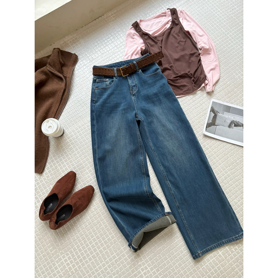 88159女装韩版百搭磨毛牛仔裤100