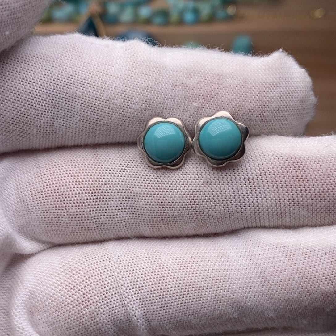 绿松石银S925镶嵌挂件