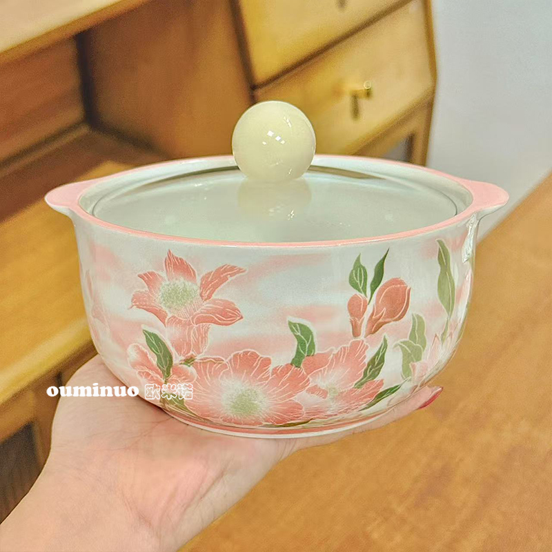 【一路生花泡面碗】陶瓷家用釉下彩创意轻奢厚实泡面碗