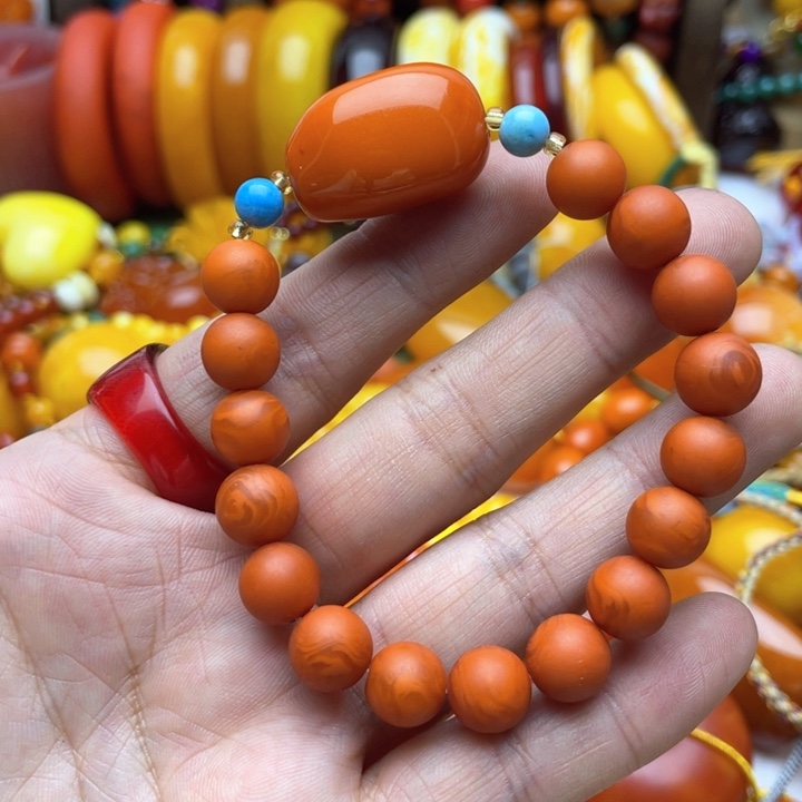 树脂制品113号橘色手串