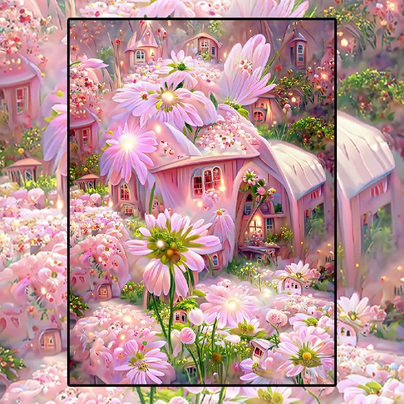 梦幻仙境小雏菊十字绣新款线绣客厅卧室唯美小件手工花卉满绣