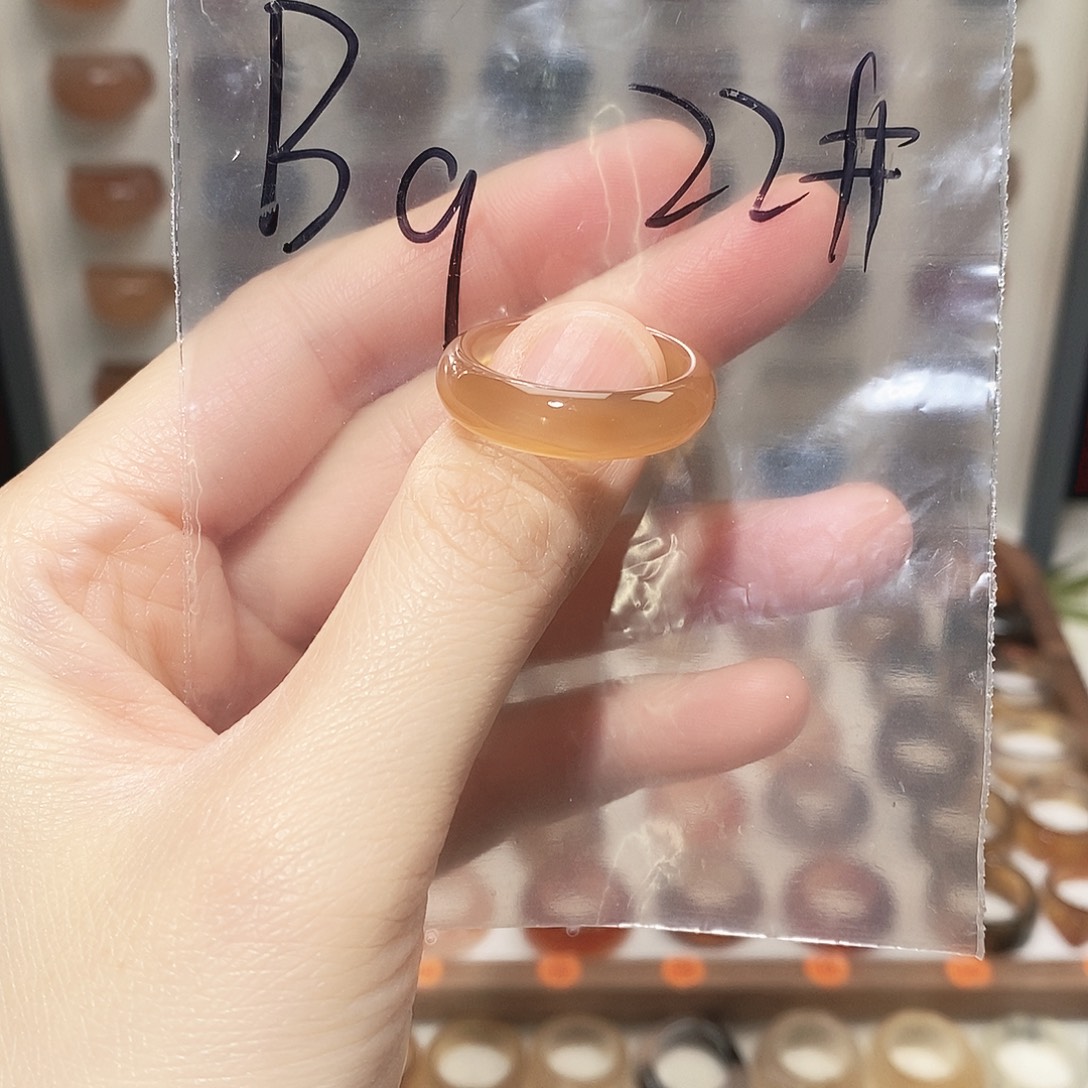 玛瑙/玉髓未镶嵌戒指港22码微瑕不退换