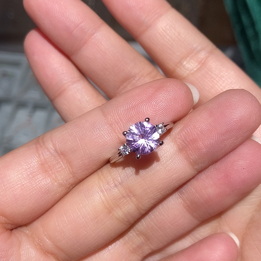 天***士紫晶戒指银S925镶嵌