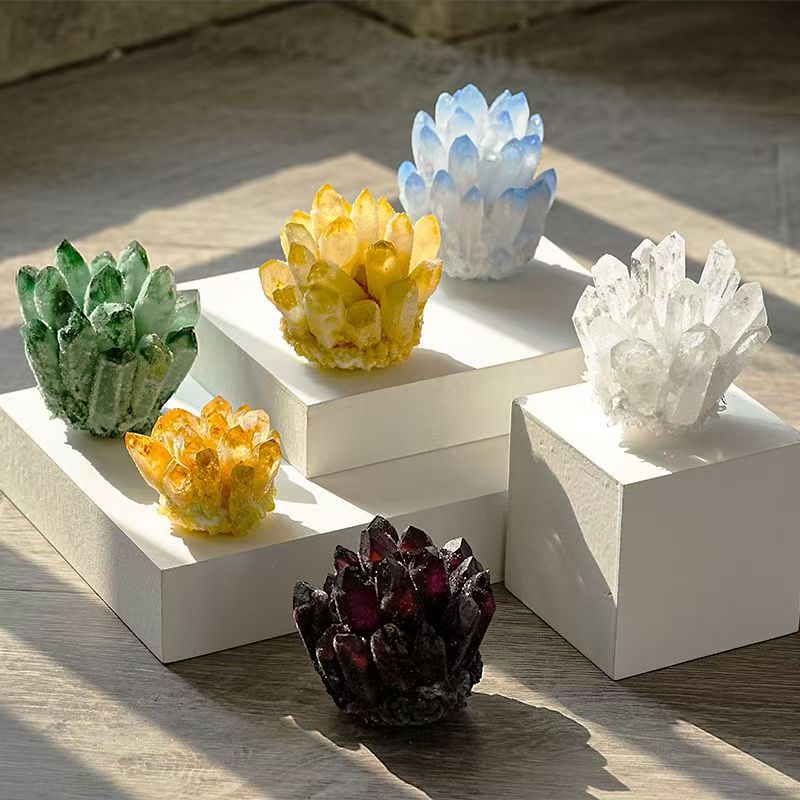 水晶晶花晶簇家居摆件天然水晶摆件原石原矿晶莹剔透水晶摆件家居