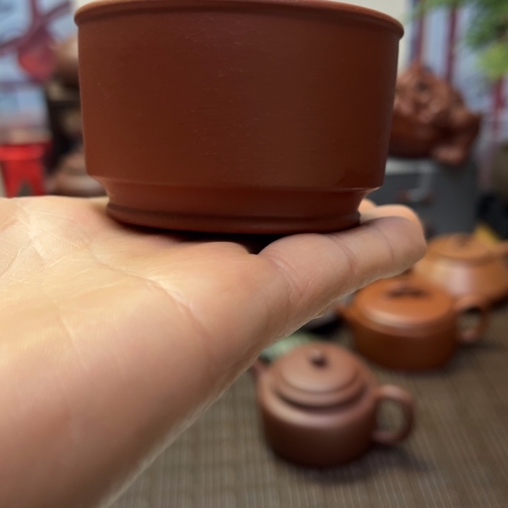 紫砂茶杯原矿红泥紫砂人杯