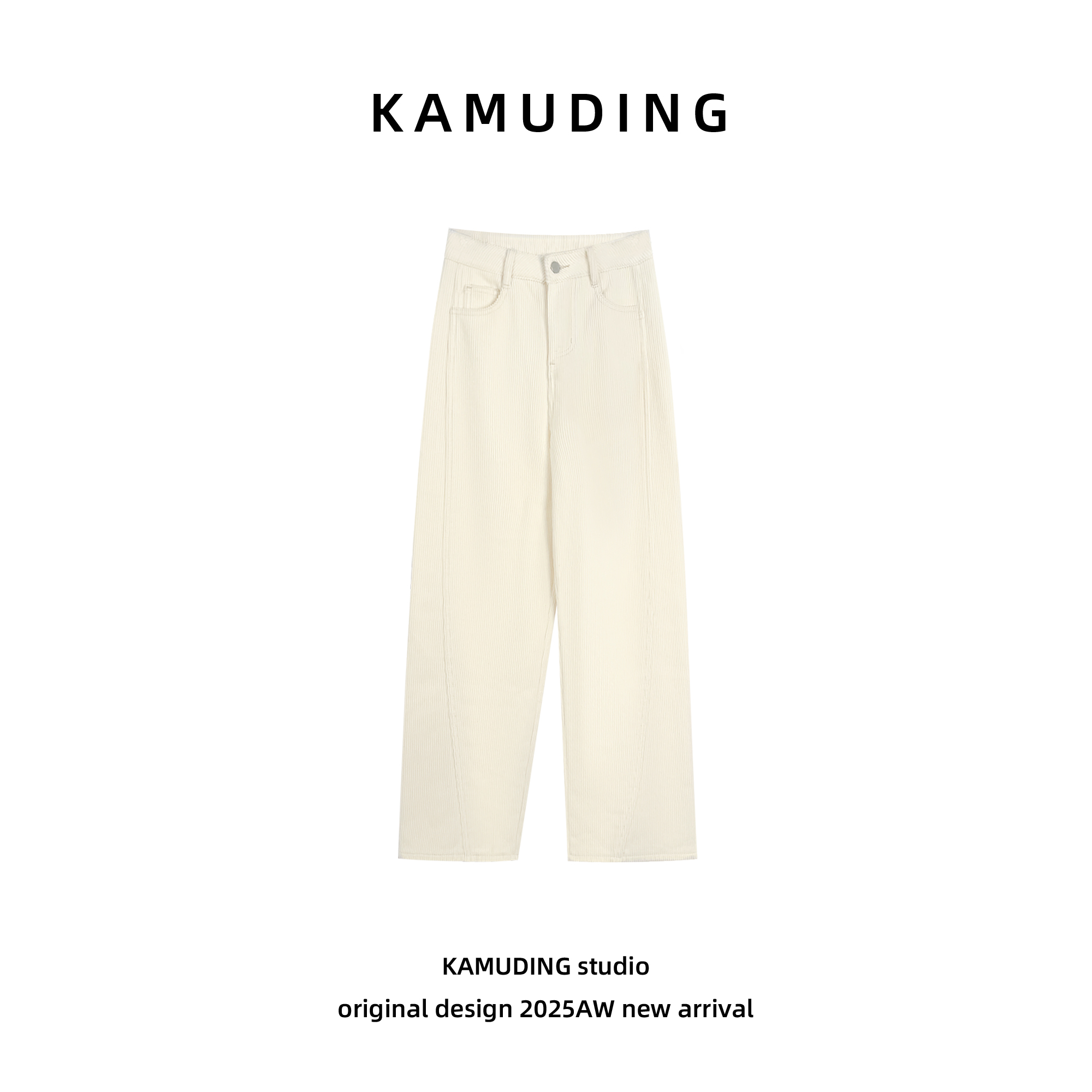 KAMUDING2025新款C36秋冬季简约设计师百搭高腰休闲长裤25392
