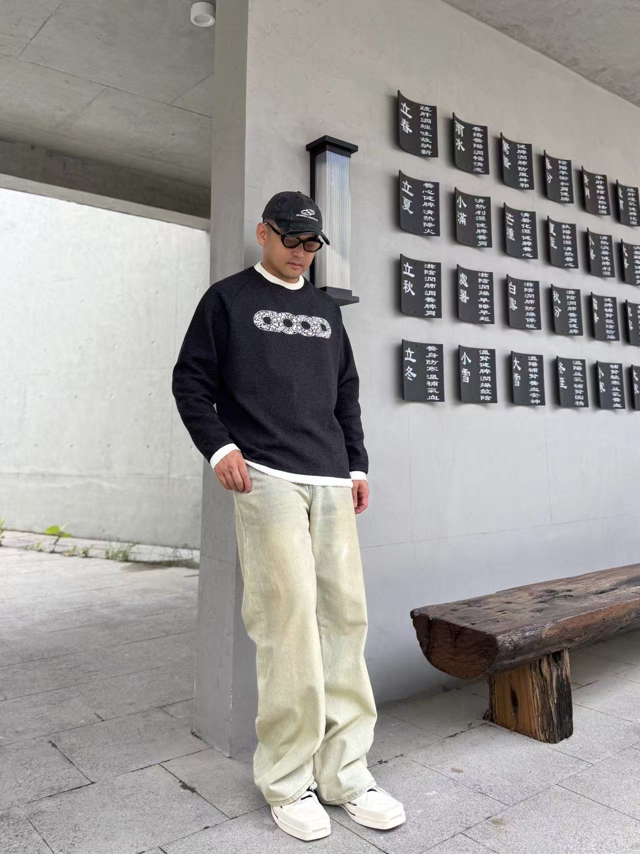 GOODBRAND2025FW泡泡提花珠片管珠logo印花Q轻奢高级长袖男女同款