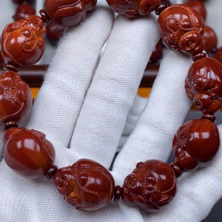 生***光橄榄核手串/手链弥勒