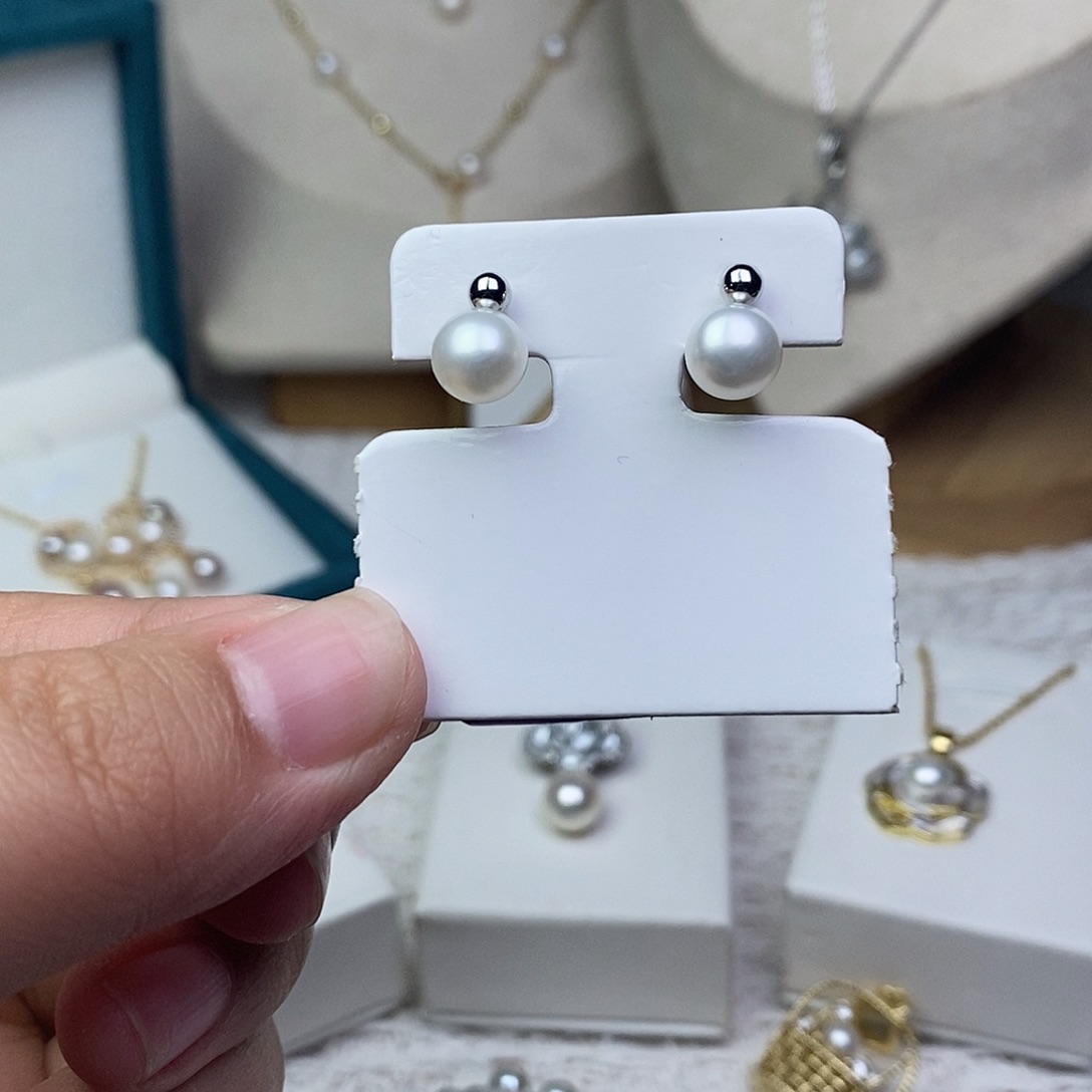 耳饰淡水珍珠银S925镶嵌