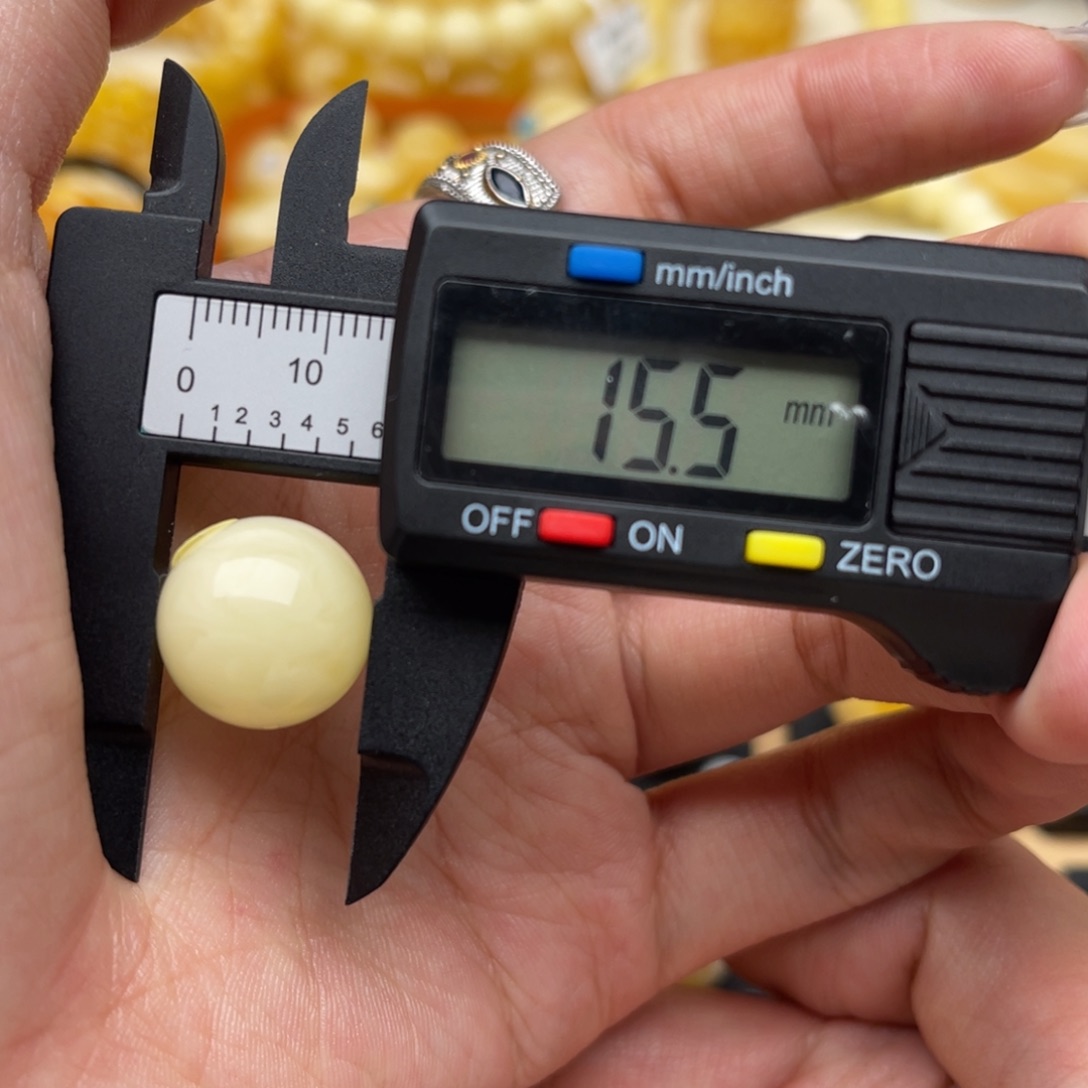 琥珀未镶嵌裸石蜜蜡圆珠静