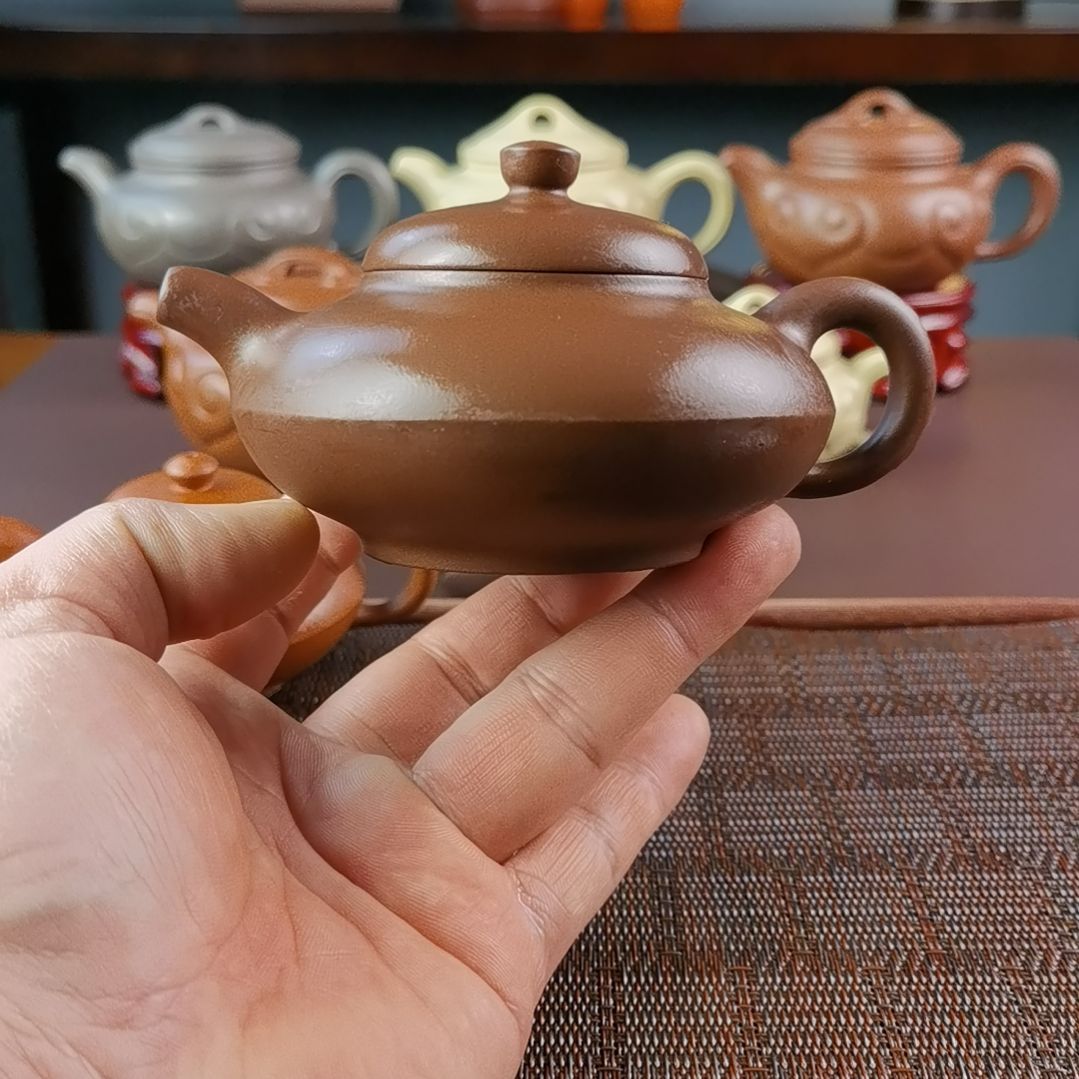 紫砂茶壶紫泥合欢200CC国工孤品