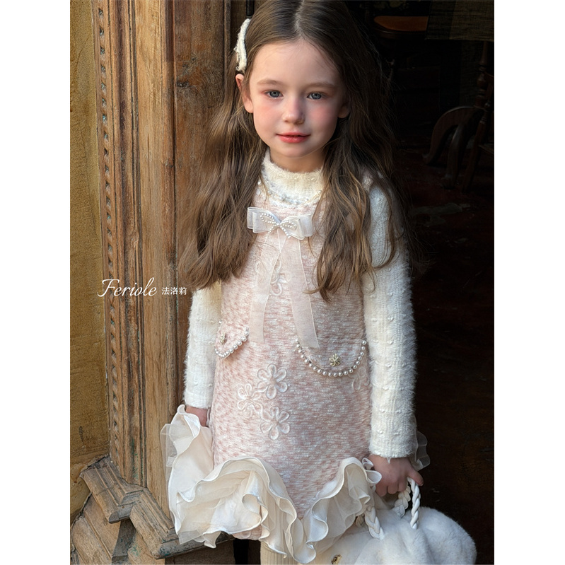 FLL·25冬~蝴蝶结珍珠连衣裙53799（童装汉服）