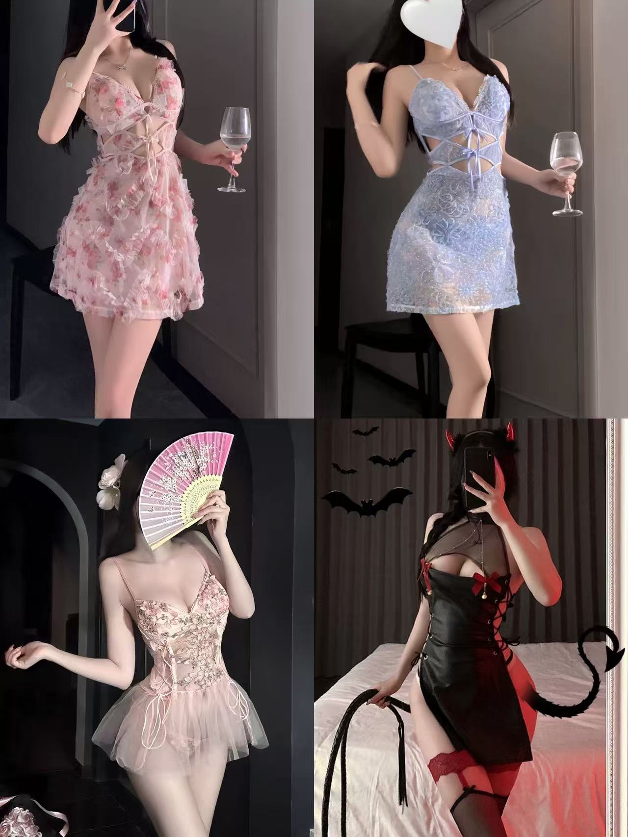 2025年大码睡裙性感纯欲钢托聚拢显瘦法式火辣欧美风气质修身