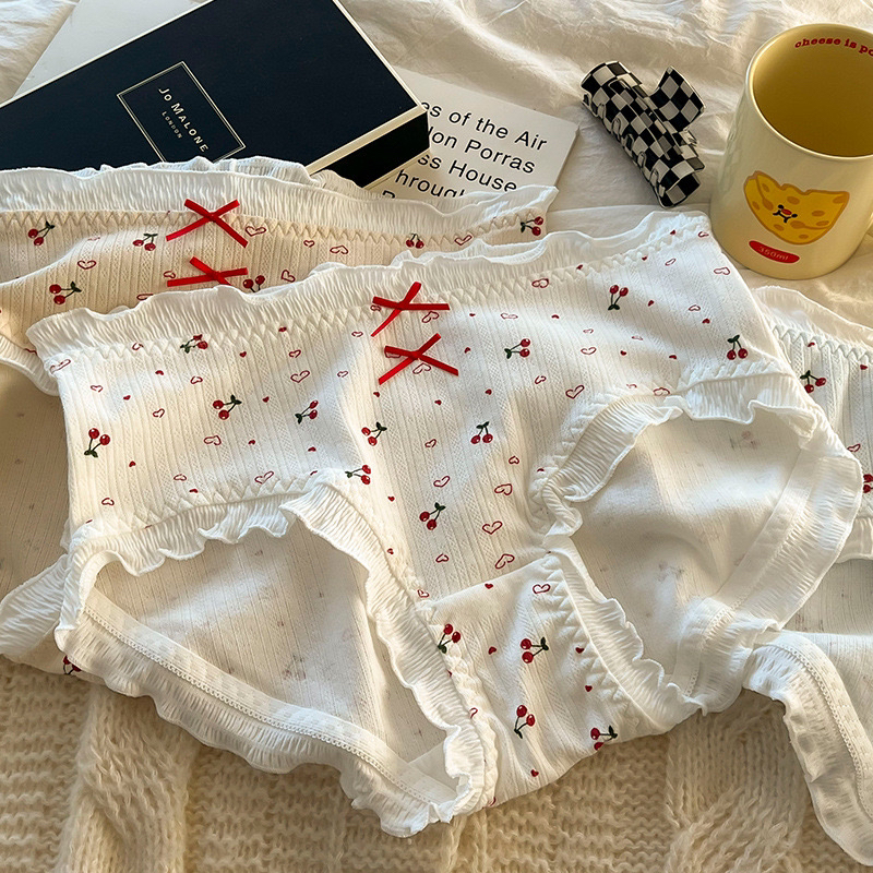 90斤-240斤3条装大码可爱日系樱桃高腰棉内裤