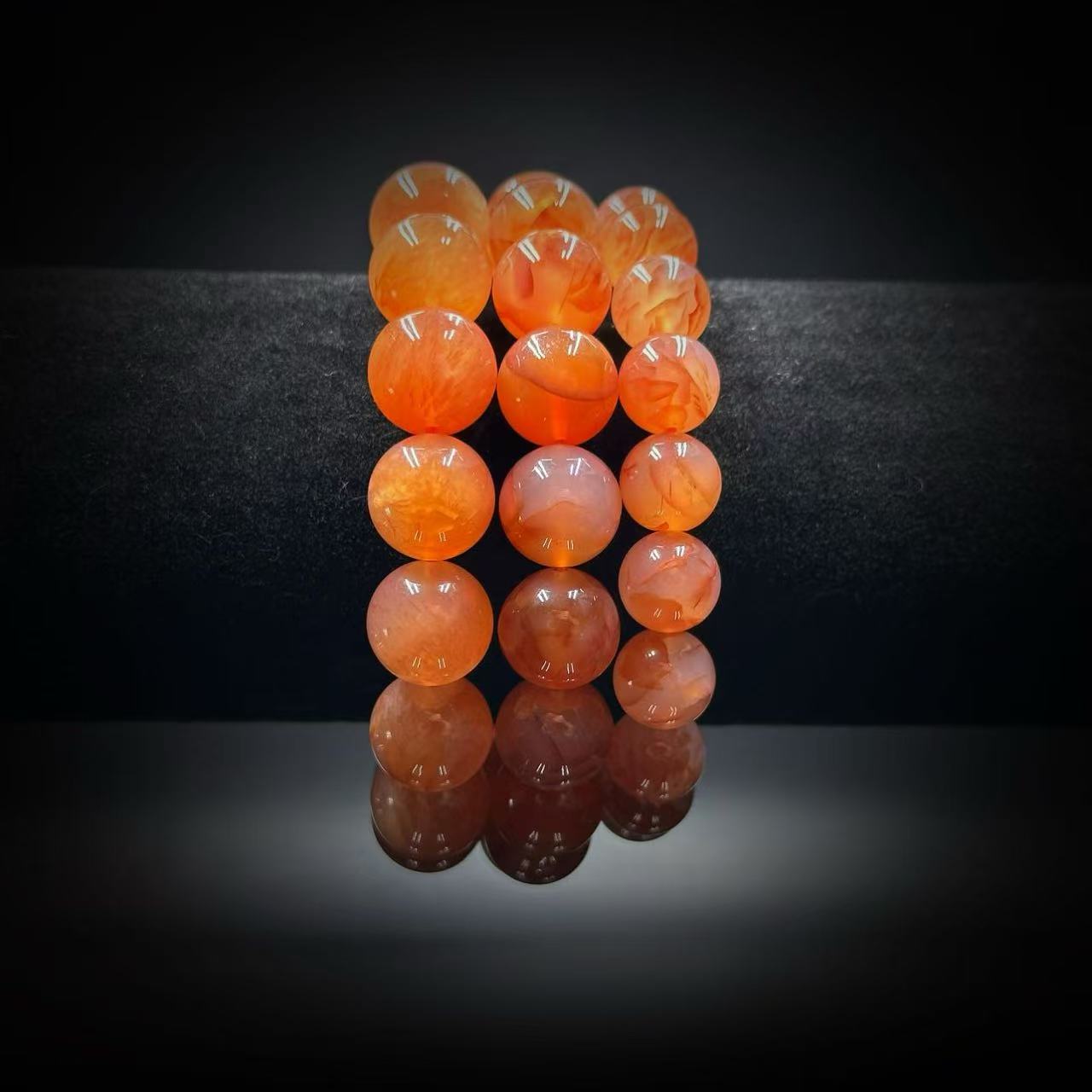 【缪老师严选】SJ1607 （必购）荔枝冻冰飘红凤羽纹手链 多样性发其一