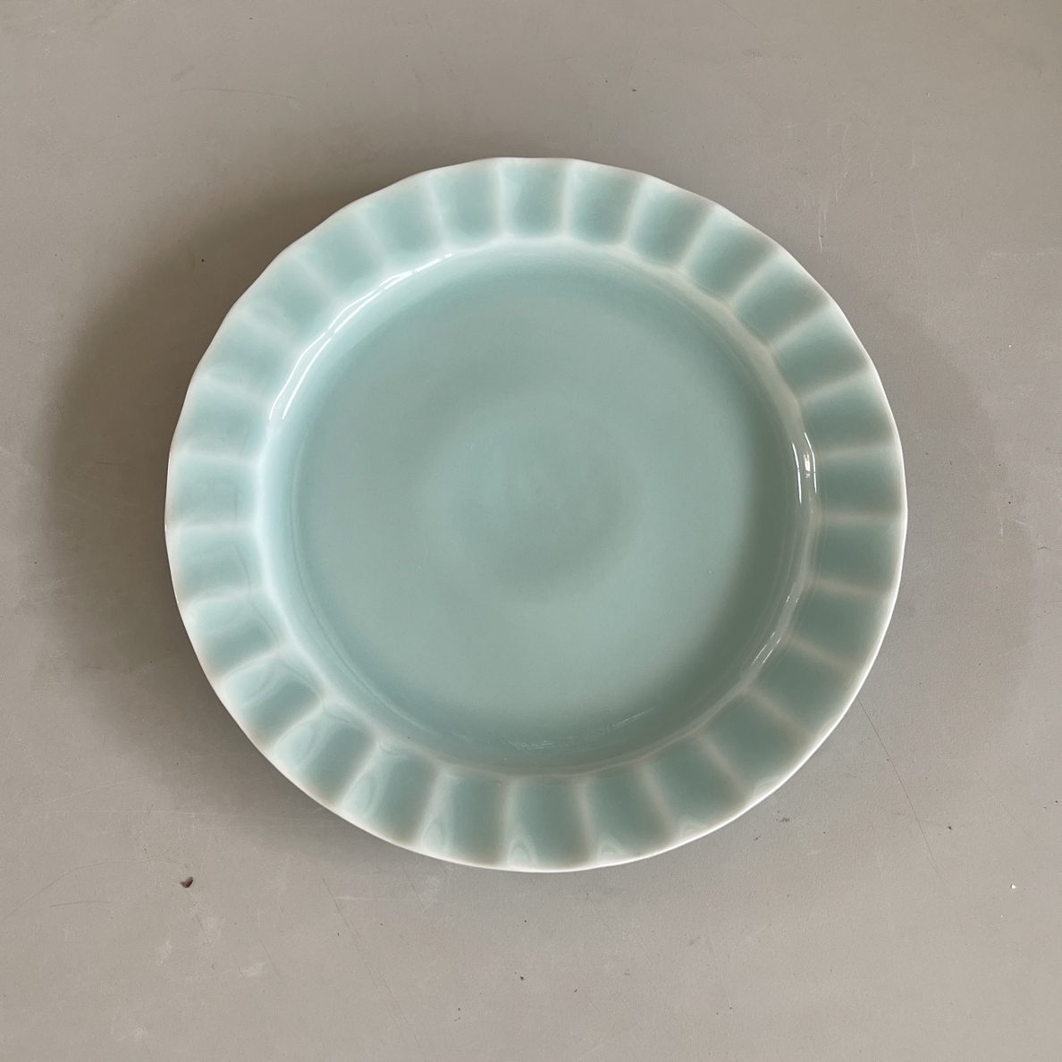 【北鱼专属】瓯江 10寸琉璃盘 粉青 直径25.5cm高3cm