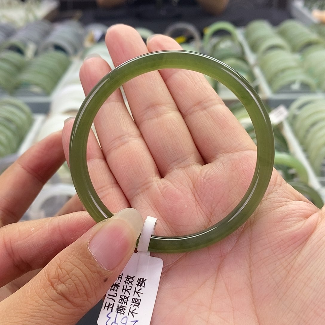 和田玉未镶嵌珠宝奇石和田玉手镯52.53