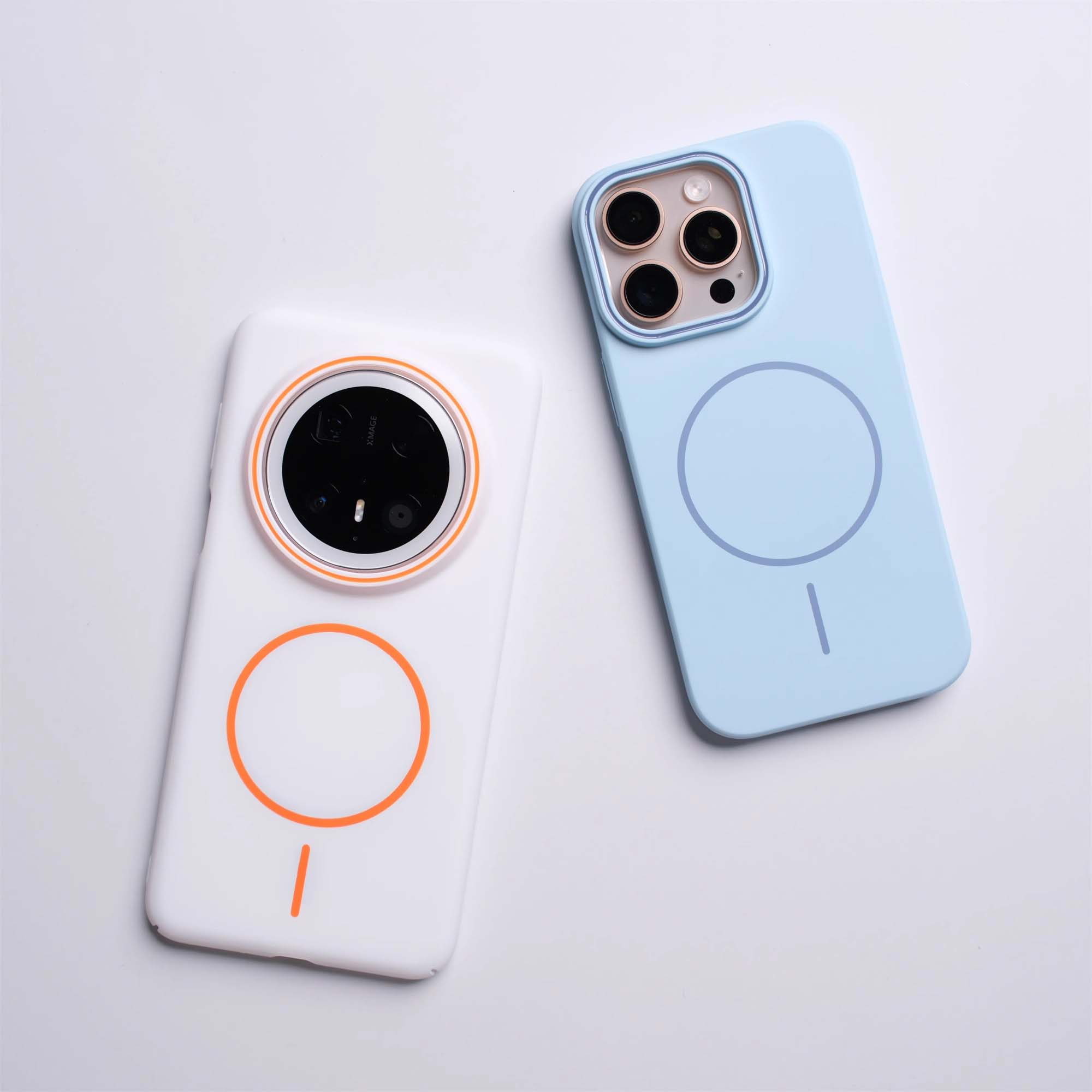 奥库威简约纯色细圈磁吸苹果16promax手机壳适用华为M70防摔P70壳