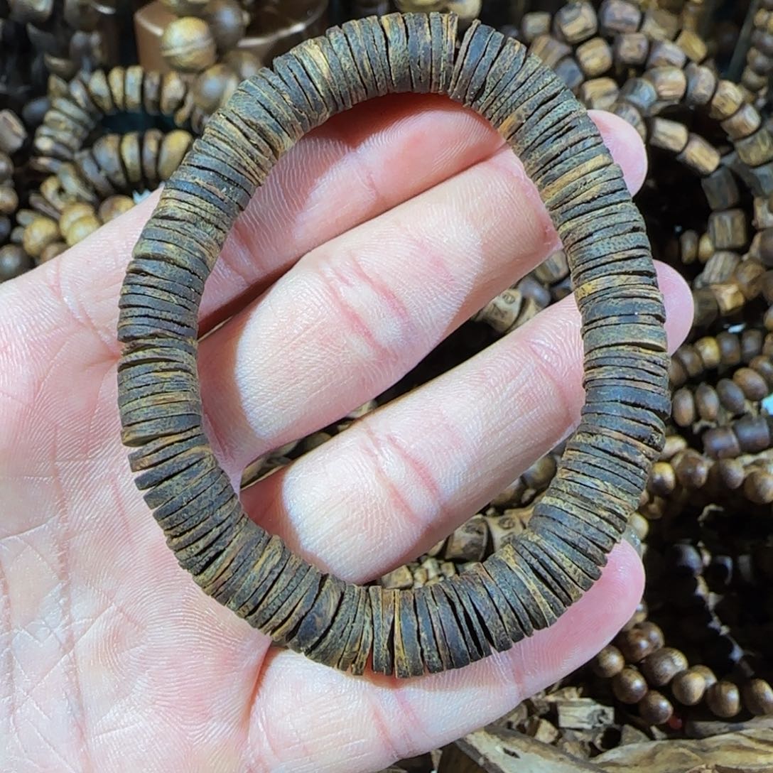 手串沉香沉水药片珠1.0高货