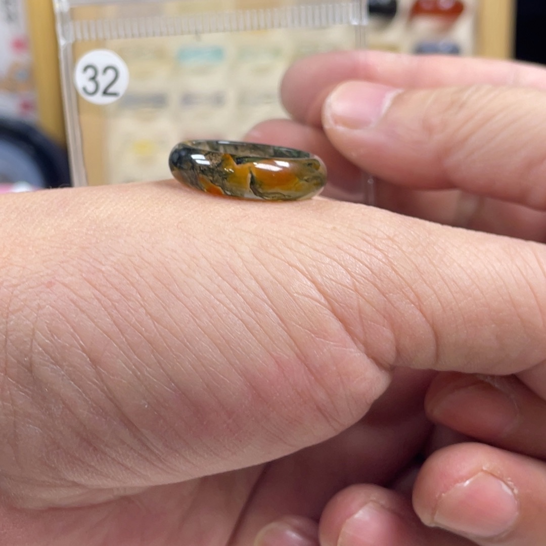 玛瑙/玉髓未镶嵌戒指港17直径18.04